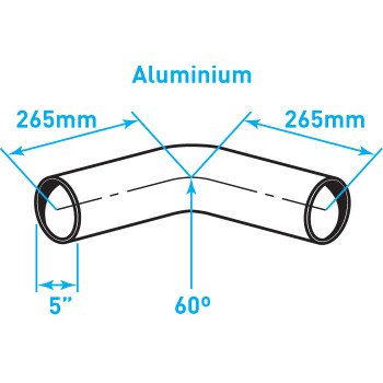 Exhaust Elbow 60º Bend, ​Aluminized Steel - 5"